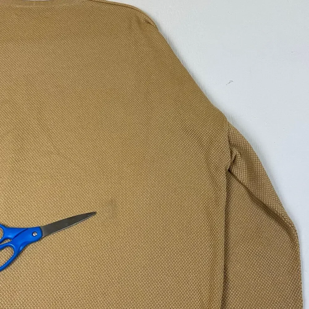 St. Croix Foursome Vintage Gold Beige V-neck Long Sleeve Pullover Size XL Long